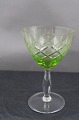 Wien Antik Gläser mit Knopf am Stiel, von Lyngby Glas-Werk, Dänemark. Grüne Weisswein Gläser 12cm