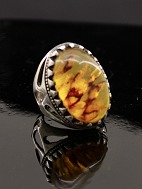 Sterling silver ring  with amber