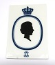 Royal Copenhagen. Plaque with Queen Ingrid. Measures 13*9 cm