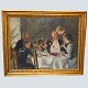 Malthe 
Engelsted; Oil 
painting, 
Dinner around 
the table