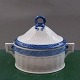Blue Fan Danish porcelain. Large, oval covered 
sugar bowl or bonbonniere