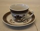 Brun Trankebar  2124-45 Mocha kop  9 cl / 5 cm & underkop 11.6 cm    Aluminia 
Fajance