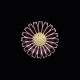 Bestik.dk 
presents: 
A. 
Michelsen. 
Gilded Sterling 
Silver Daisy 
Brooch with 
Purple Enamel - 
33mm.