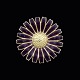 Bestik.dk 
presents: 
A. 
Michelsen. 
Gilded Sterling 
Silver Daisy 
Brooch with 
Purple Enamel - 
43mm.