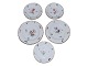 Royal Copenhagen
Set of five plates with insects and flowers with Danish Royal Monogram