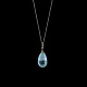 Bestik.dk presents: 14k Gold Pendant with drop-shaped Aquamarine.