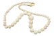 White coral 
necklace with 
14 carat gold 
lock