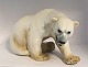 Bing & Grondahl. Porcelain figurine. Sitting Polar Bear. Model 1857. Length 37 
cm. (1 quality)