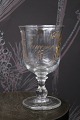 Old French 
souvenir wine 
glass with 
engraved 
inscription ...