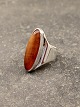 Sterling silver 
ring with amber