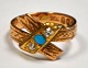 14 karat gold 
ring with two 
brilliant-cut 
diamonds and a 
...