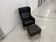 Mogens Hansen 
MH195 wingback 
chair w/stool 
in Dark Brown 
...
