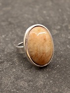 Sterling silver ring with sunstone