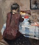 Dansk 
Kunstgalleri 
presents: 
"Interior 
with woman" Oil 
painting on 
canvas in 
silver frame. 
Beautiful 
painting ...