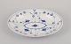 L'Art presents: 
Royal 
Copenhagen Blue 
Fluted Plain. 
Oval serving 
dish 
hand-painted in 
blue.