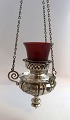 Russia. Incense lamp with red glass insert. Insert probably not original. Silver 
84 (875). Produced 1878