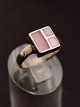 Sterling silver 
ring with pink 
enamel