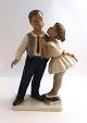 Lyngby 
porcelain 
factory. Girl 
and boy. Model 
93. Height ...