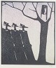 Åke Holm, Sweden.
Woodcut, Maria and the Three Wise Men, 1978.
