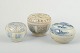 L'Art presents: 
Three 
Small lidded 
jars, Korea.