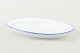 Meissen
Serving platter in white-glazed porcelain with scalloped rim and blue trim.