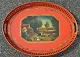 Pegasus – Kunst - Antik - Design presents: Large English metal tray with painting, 19th century
