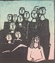Åke Holm
Woodcut with 
group figures.
Color print in 
...