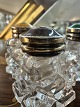 Crystal salt 
shaker, 
sterling silver 
top with 
enamel, ...