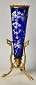 Pegasus – Kunst - Antik - Design presents: Antique cobalt blue vase with enamel painting, 19th century Germany.