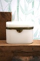 K&Co. presents: Antique 19th century sugar box in white opal glass with bronze mounting...
