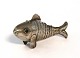 Fritz Sophus Albertus. Silver vinaigrette in the shape of a fish with red 
stones. Length 8.5 cm