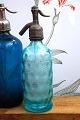 Decorative, rare French mini glass siphon from the early 1900s in turquoise 
blue... Decorative, rare French mini glass siphon from the early 1900s in turquoise 
blue...