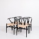 Set of Four 
Wishbone-Chairs 
- Model Ch24 - 
Soft Black - 
...