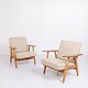 A Pair of 
"Cigar" 
Armchairs - 
Model GE 240 - 
Oak & Light ...