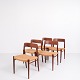 Set of Five 
Dining Chairs - 
Model 75 - Teak 
- Paper ...