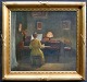 Pegasus – Kunst 
- Antik - 
Design 
presents: 
Friis 
Nybo, Poul 
(1869 - 1929) 
Denmark: Woman 
playing the 
piano.