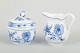 Meissen Blue OnionSugar bowl and creamer, mid 20th century.