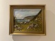 MR Retro Design 
presents: 
Description: 
Oil painting by 
FL.N depicting 
a dramatic 
rocky coast 
with vegetation 
...