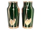 Antik K 
presents: 
Two green 
Art Nouveau 
glass vases 
with gold 
decorations 
from 1900-1920