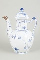 Royal CopenhagenBlue Fluted Plain coffee pot with silver mount, circa 1920s.