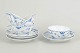 L'Art presents: Royal CopenhagenBlue Fluted Half Lace teacups with saucers, set of 4, 1980s.