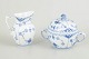 L'Art presents: Royal CopenhagenBlue Fluted Half Lace creamer and sugar bowl, late 20th century.