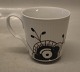 Klosterkælderen presents: 101-1 Mug with handle 8.5 cm (28 cl) Black Mega Fluted Blue Fluted MEGA Danish Porcelain