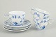 L'Art presents: Royal Copenhagen, Blue Fluted Plain coffee cups with matching saucers, set of 3.