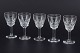 L'Art presents: French Crystal glasses, Set of 5 Schnapps Glasses.