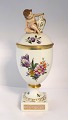 Lundin Antique presents: Royal Copenhagen. Saxon flower. Cup with lid with putti on the lid. Model 1754. Height ...