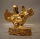 Klosterkælderen presents: Kristian von Hornsleth Statue gilt metal 21 x 20 cm Signed Hornsleth