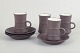 L'Art presents: Jens Harald Quistgaard for Dansk Designs, set of 4 coffee cups with matching saucers.