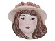 Antik K presents: Doreen Middelboe art potteryWall-hanged lady with flower hat figurine