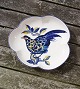 Antikkram presents: Blue Pheasant Danish faience porcelain, dishes, leaf-shaped 20cm